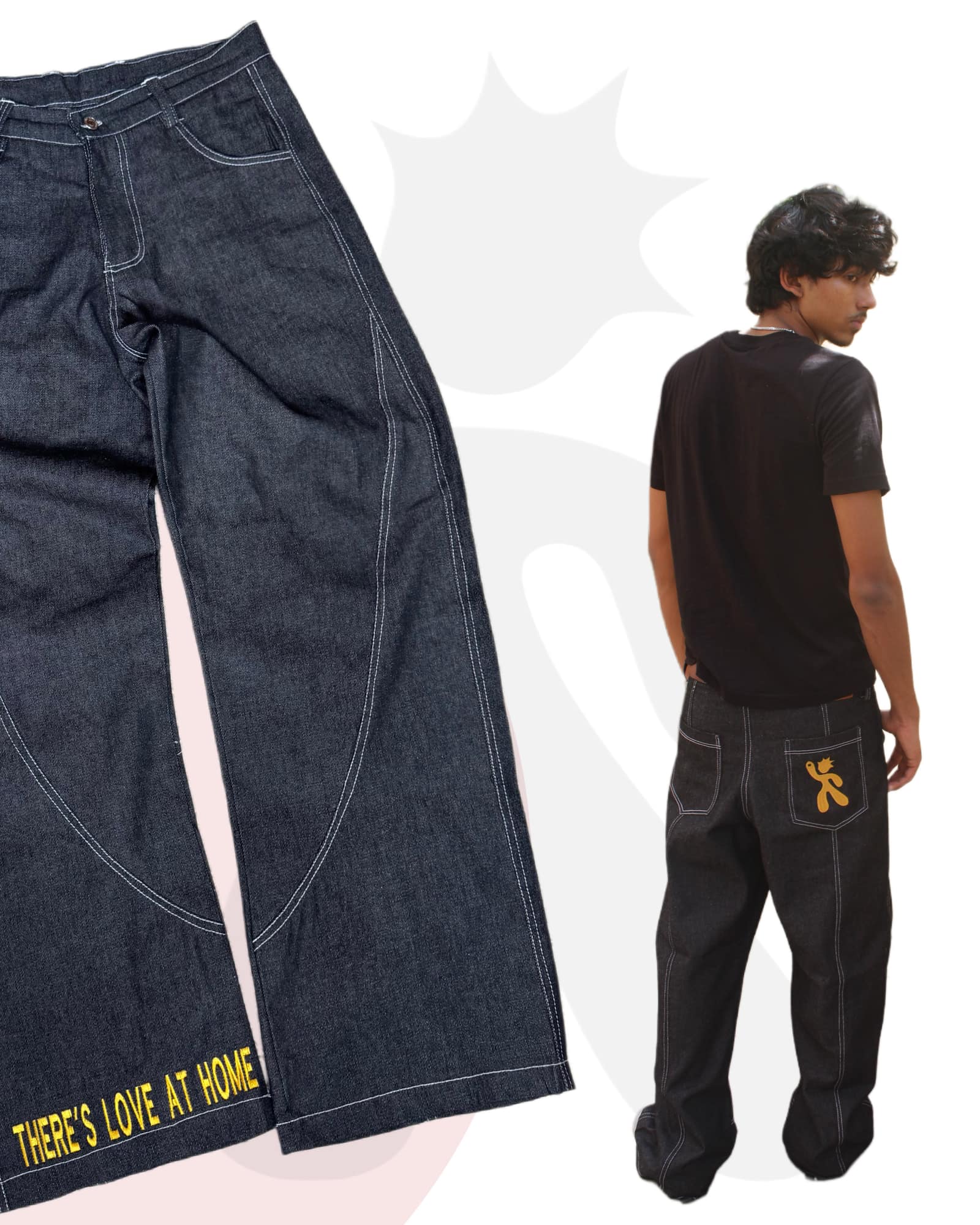 THERE'S LOVE AT HOME DENIM PANTS