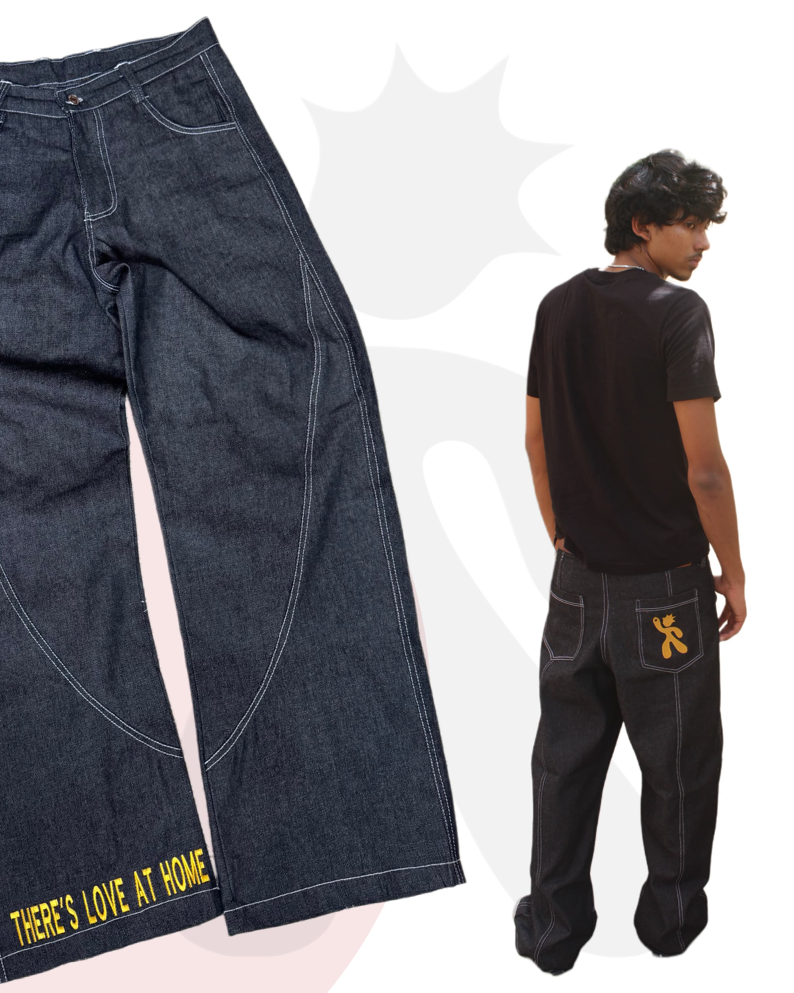 THERE'S LOVE AT HOME DENIM PANTS